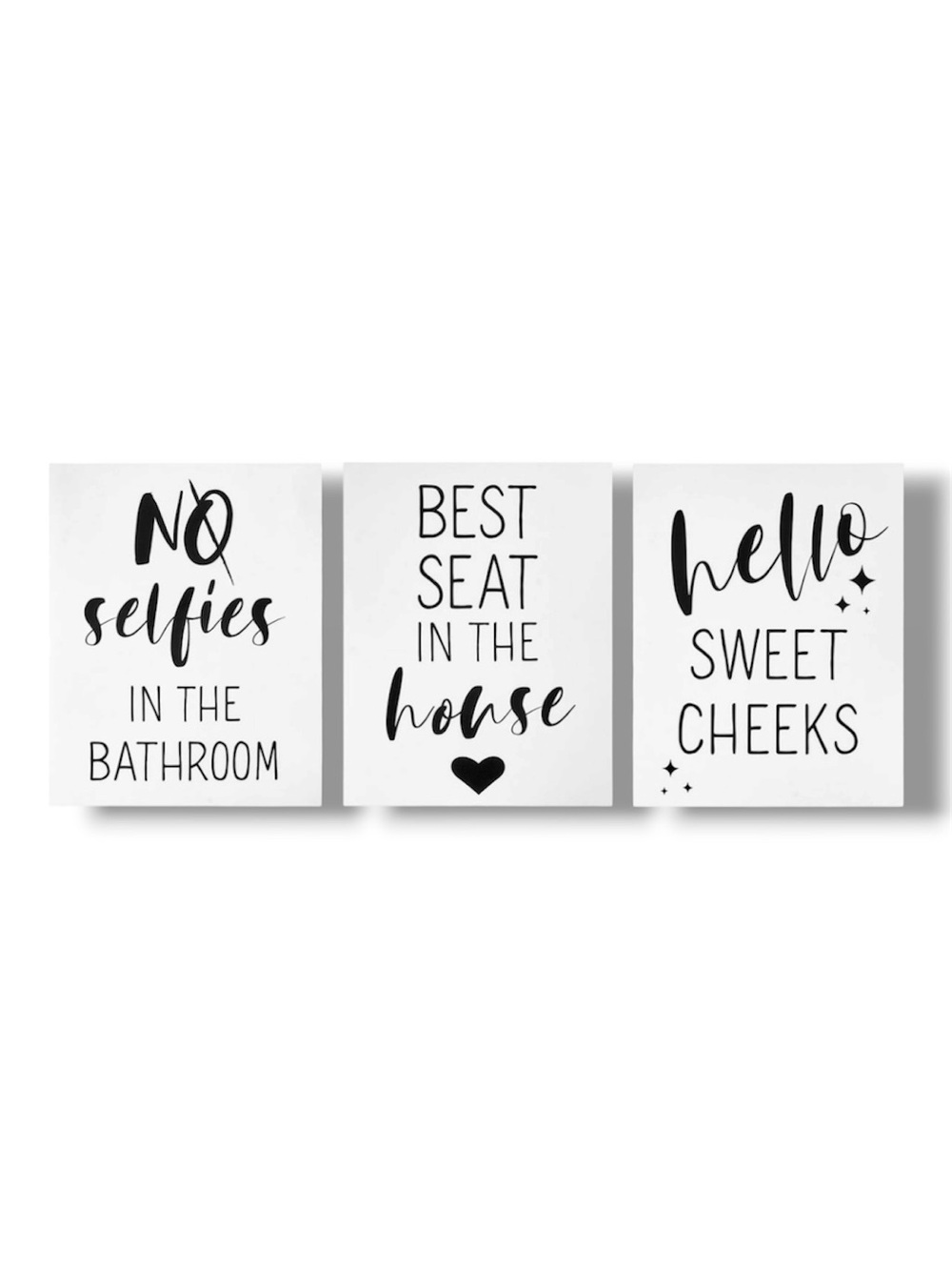 3-Pack Bathroom Decor Paper Art Print Set - NWT